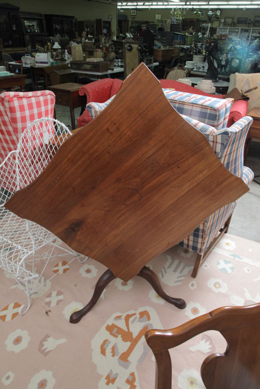 Appraisal: TILT TOP TEA TABLE Walnut having a square shaped top