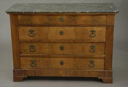 Appraisal: Louis-Philippe Marble-Top Mahogany Commode x x in