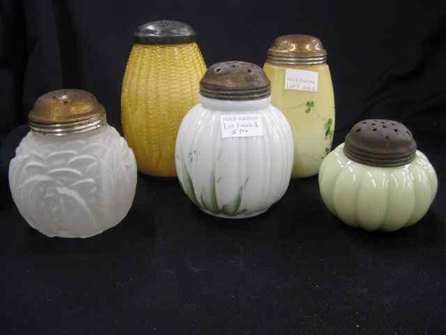 Appraisal: Victorian Art Glass Muffineers or Sugarshakers includes Mt Washington Maize