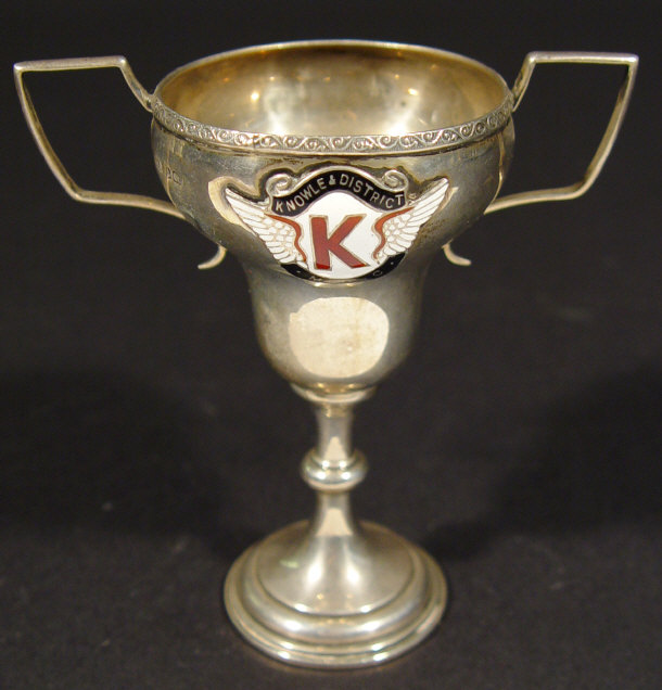 Appraisal: Silver two handled motoring interest trophy with enamelled Knowle and