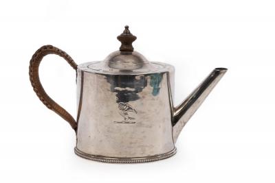 Appraisal: A George III silver saffron teapot Walter Brind London of