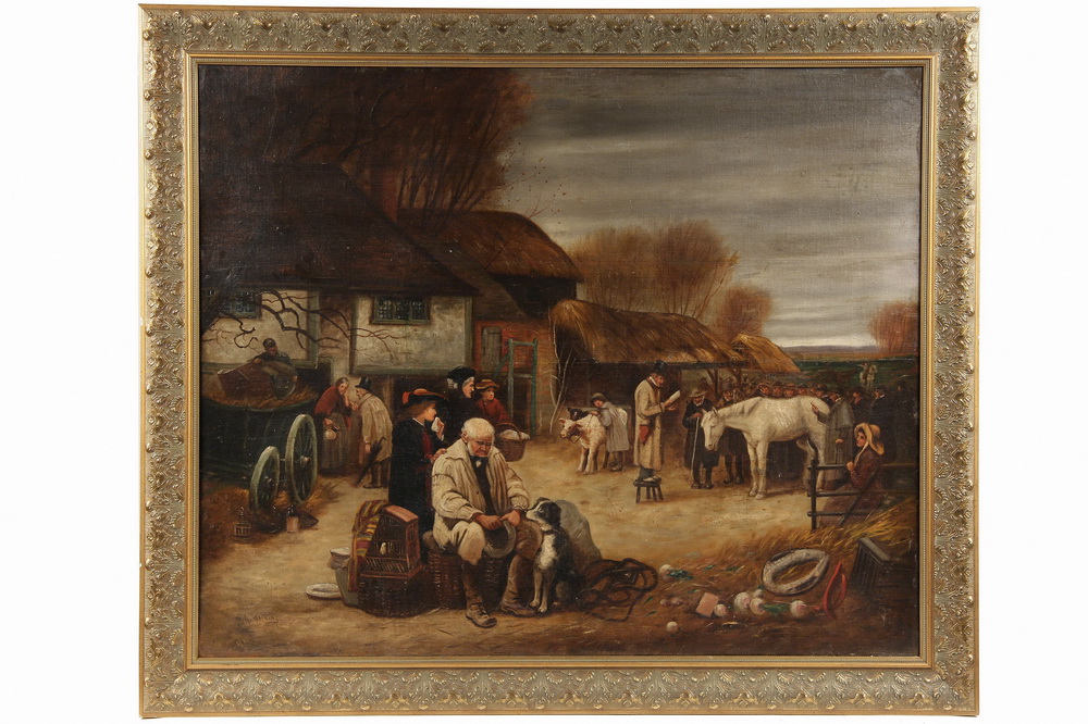 Appraisal: HY WATKINS United Kingdom th c - 'The Eviction' oil