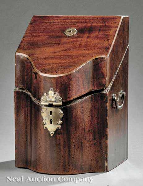 Appraisal: A George III Inlaid Mahogany Knife Box late th c