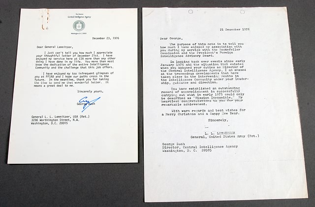 Appraisal: Letter to General Lemnitzer TLS on CIA letterhead Dated December