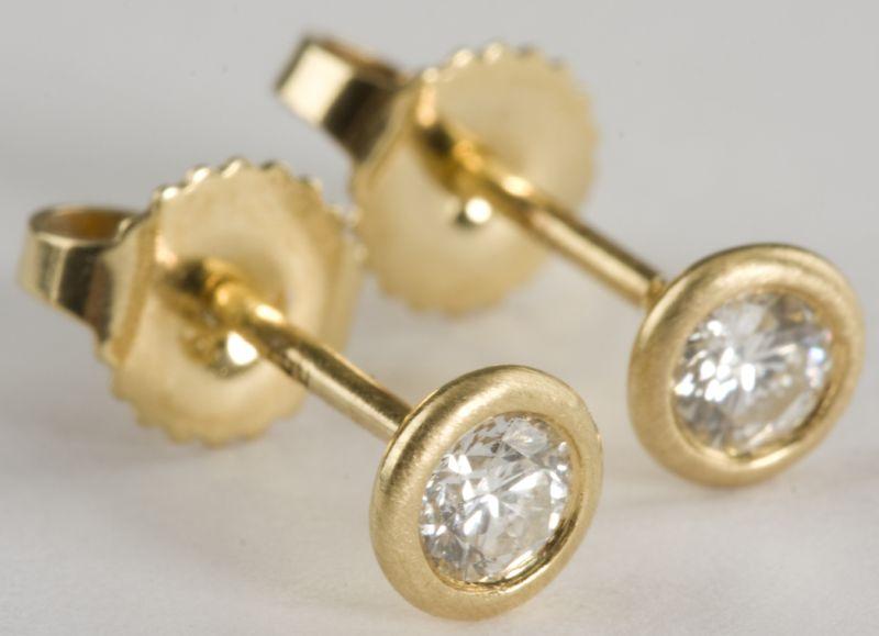 Appraisal: KT Yellow Gold and Diamond Studs Tiffany Co by Elsa