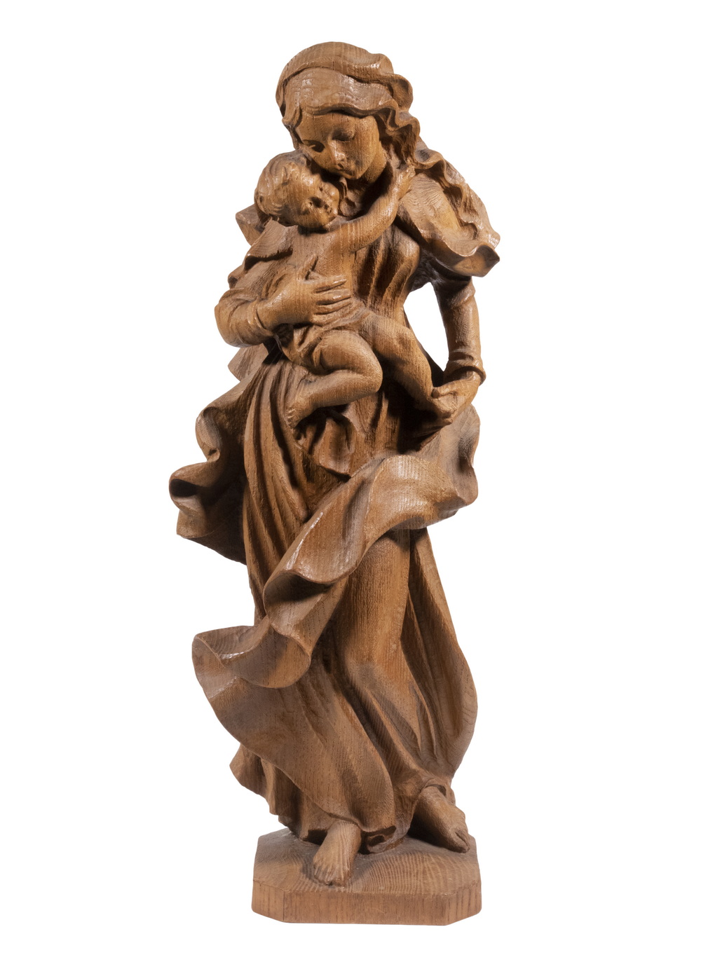 Appraisal: TH C ITALIAN MADONNA AND CHILD CARVING Limewood Figure of