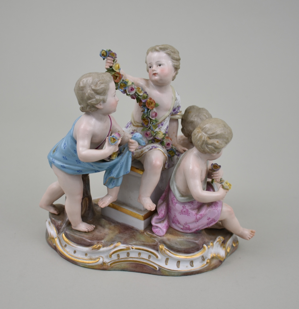 Appraisal: MEISSEN PORCELAIN GROUP OF FROLICKING CHILDRENLate th Early th Century