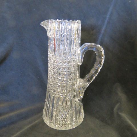 Appraisal: Libbey Cut Glass Tall Pitcher Prism pattern signed tall excellent