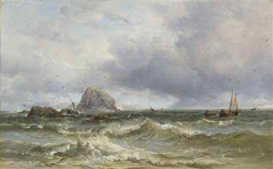 Appraisal: James Webb British - Seascape with Boat oil on canvas