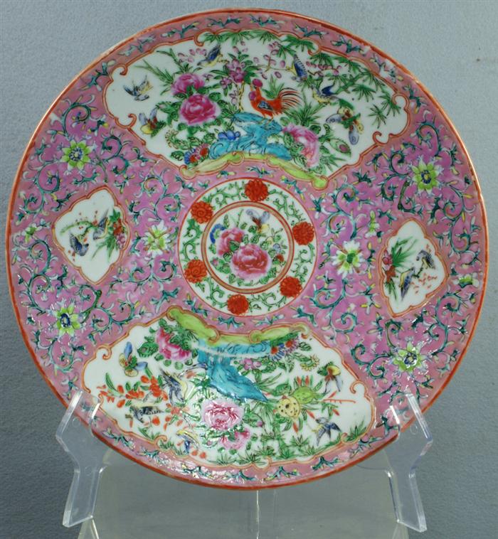 Appraisal: Rose Canton Chinese Export porcelain charger pink ground th c