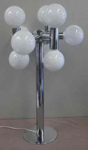 Appraisal: Midcentury Robert Sonneman Chrome Ball Lamp From a Rye NY