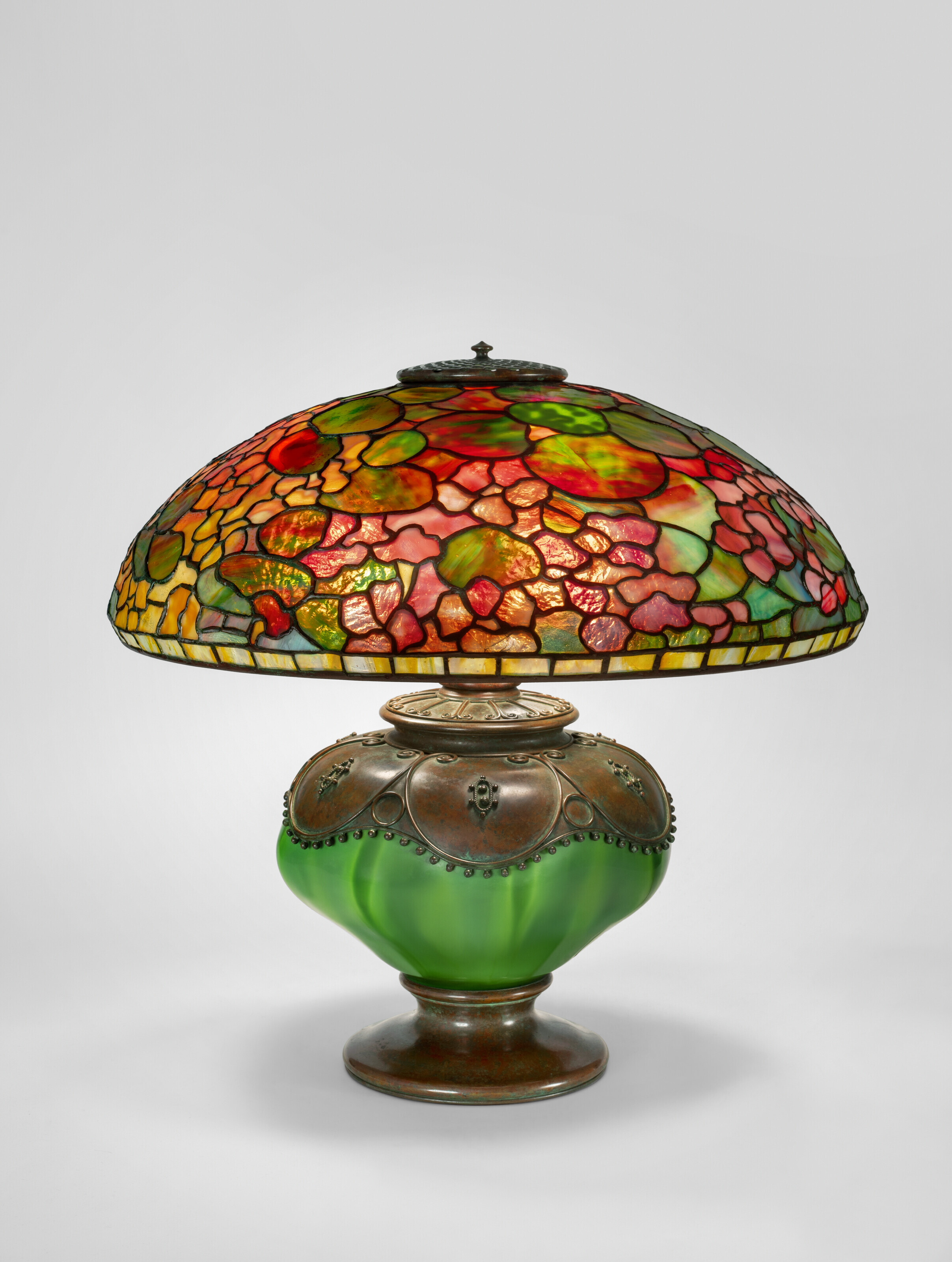 Appraisal: TIFFANY STUDIOS 'Nasturtium' Table Lamp circa with a rare blown