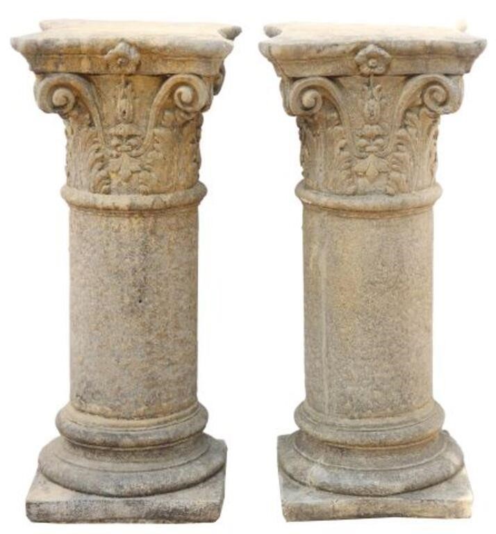 Appraisal: lot of Large cast stone Corinthian columns late th c