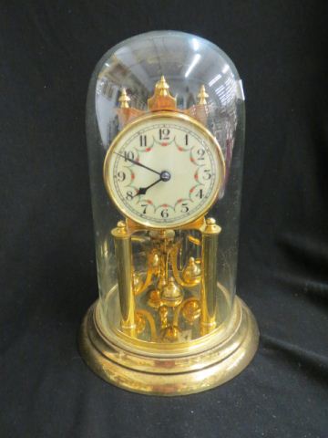 Appraisal: German Anniversary Style Clock glass dome