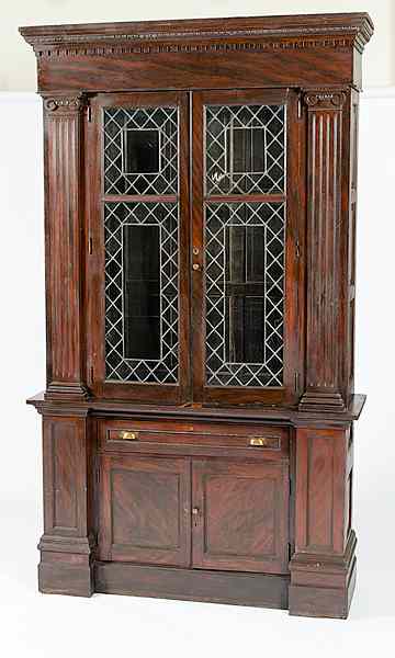 Appraisal: Store Display Case American ca s a classical-style grain-painted store