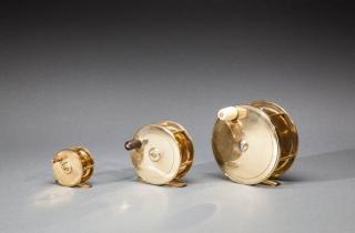 Appraisal: Three Brass Fly Reels C Harlow Co Makers London in