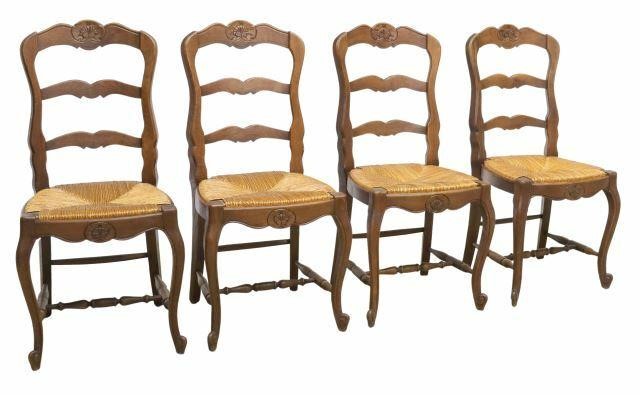 Appraisal: lot of French Provincial oak dining chairs th c carved