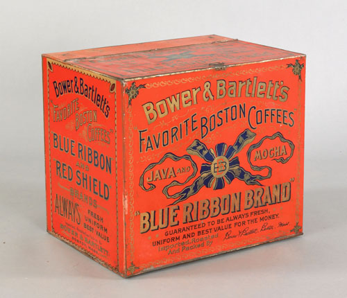 Appraisal: Blue Ribbon Coffee Store counter tin late th c Bower