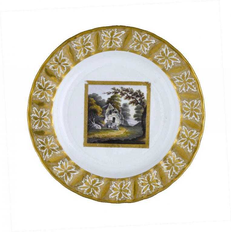 Appraisal: A DERBY PLATE painted with rustics and a horse near