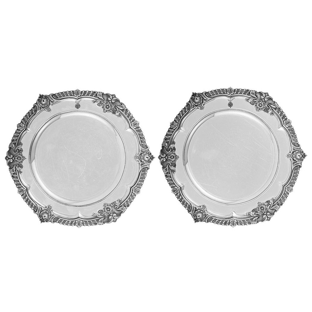 Appraisal: Pair of Royal William IV Sterling Silver Dinner Plates William