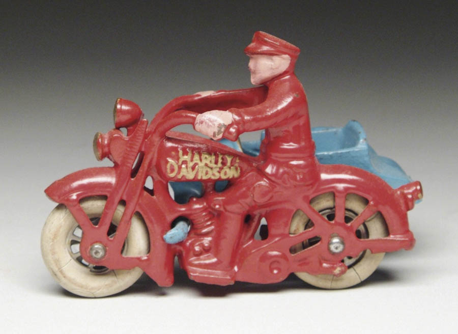 Appraisal: HUBLEY HARLEY DAVIDSON CYCLE WITH SIDECAR Has a red bike