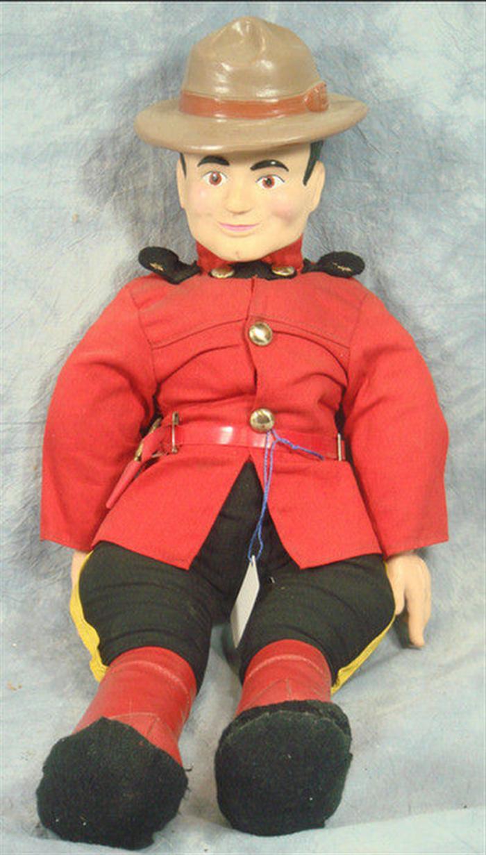 Appraisal: Allied Mountie Doll inches tall all original rubber and cloth