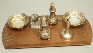 Appraisal: pc Silver Sterling Tableware Lot Pr sterling casters silver invalid