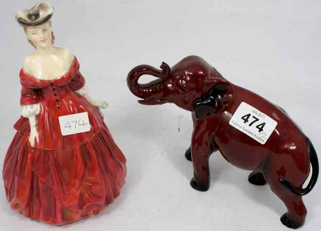 Appraisal: Royal Doulton Flambe Model of an Elephant with Raised Trunk