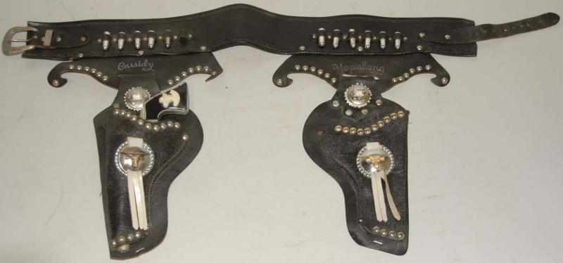 Appraisal: Hopalong Cassidy Double Holster Cap Gun Set Vintage More deluxe