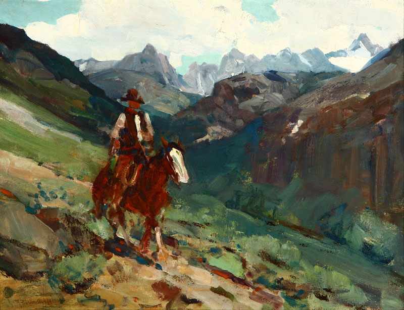 Appraisal: Frank Tenney Johnson - Los Angeles CA Cowboy on Horseback