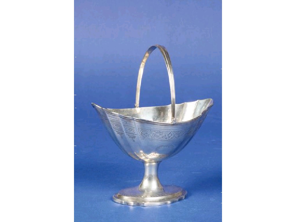 Appraisal: A GEORGE III IRISH SUGAR BASKET of boat form with