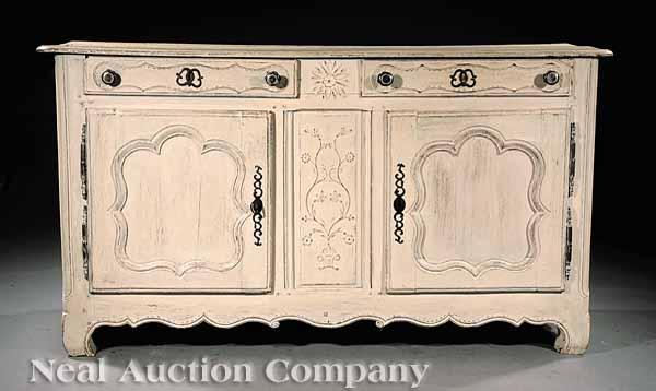 Appraisal: A Louis XV Painted Oak Buffet late th c molded