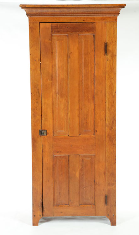 Appraisal: CUPBOARD American mid th century pine and walnut Tall narrow