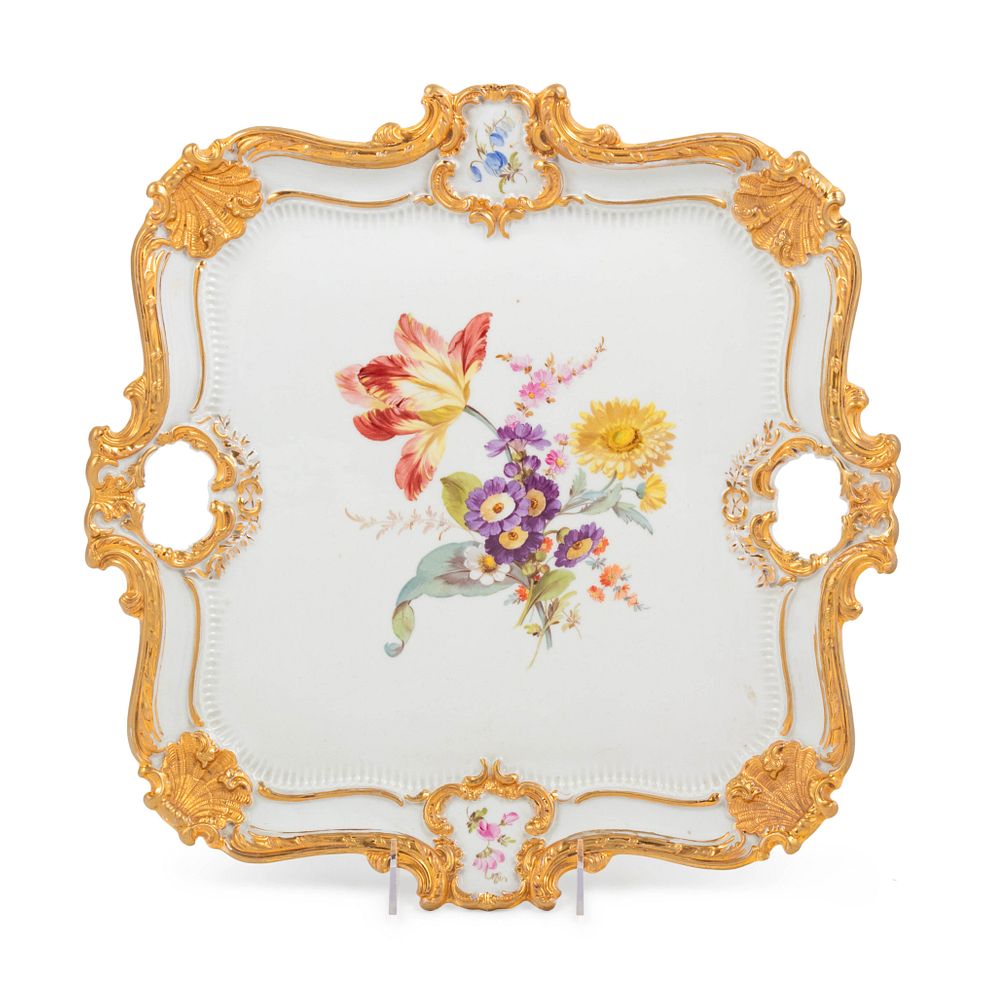 Appraisal: A Meissen Painted and Parcel Gilt Porcelain Tray A Meissen