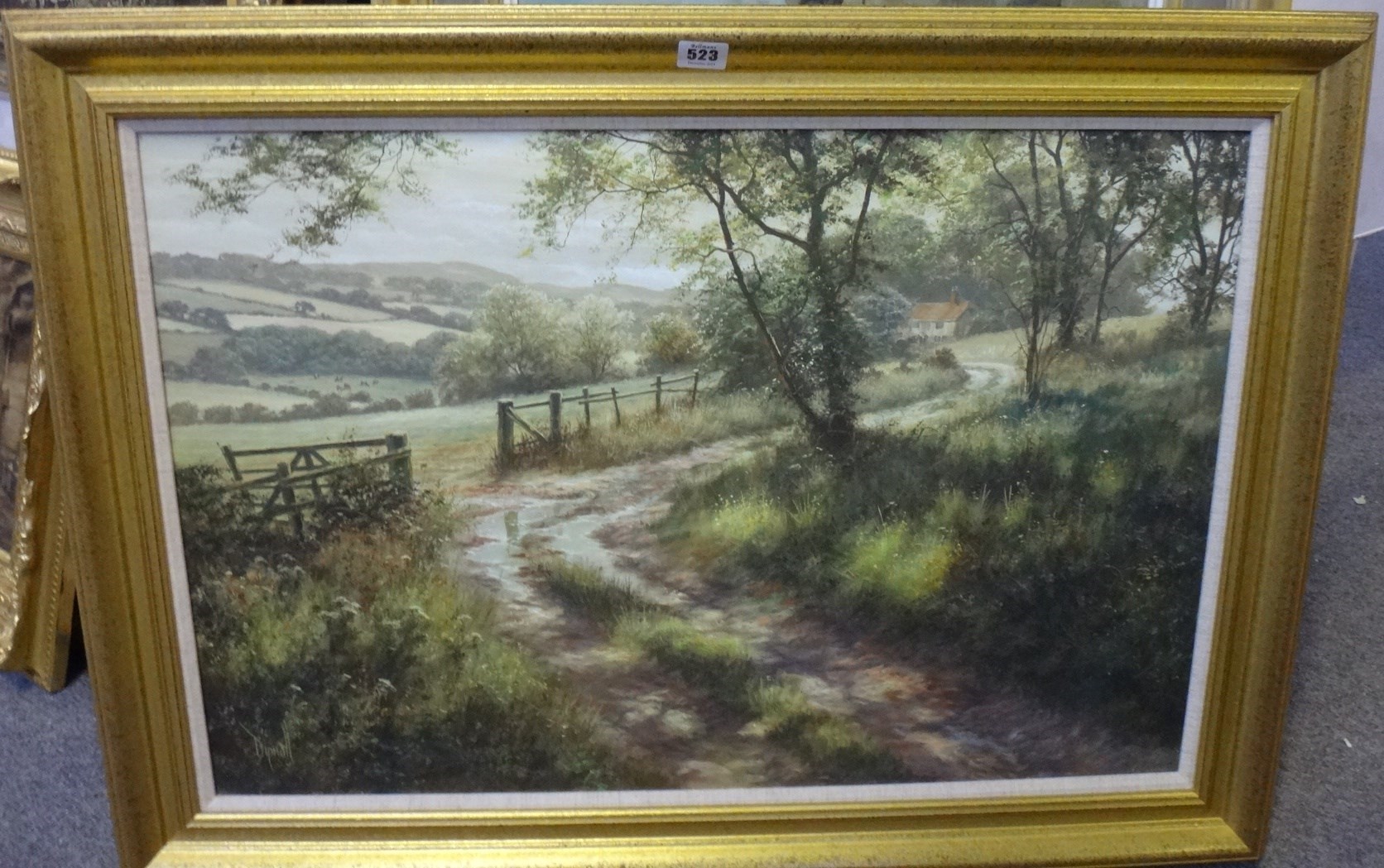 Appraisal: David Dipnall th century Dappled Lane oil on canvas signed