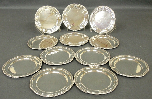 Appraisal: - Set of twelve sterling silver Georgian style bread butter