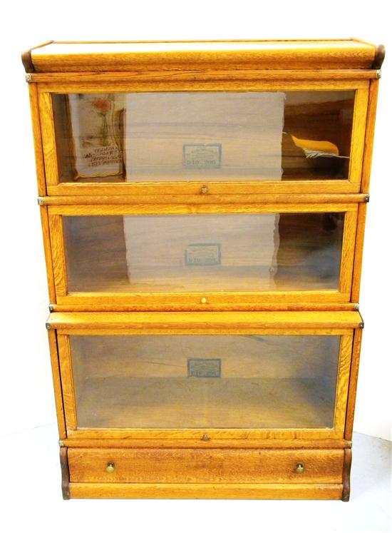 Appraisal: Barrister oak bookcase manufactured by the Globe-Wernicke Co Cincinnati three