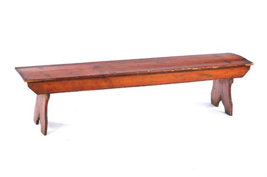 Appraisal: AMERICAN MORTISE AND TENON JOINT LOW BENCH Early th century