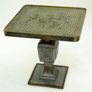 Appraisal: Philip and Kelvin LaVerne Patinated Bronze and Pewter Side Table