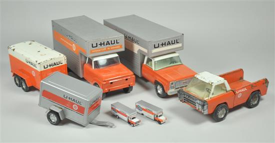 Appraisal: Nylint U-Haul Vans Trailers Circa 's Two Chevy vans x