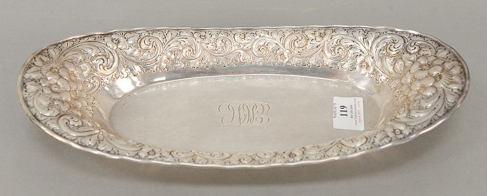 Appraisal: Howard Co repousse oval bread dish lg in troy ounces