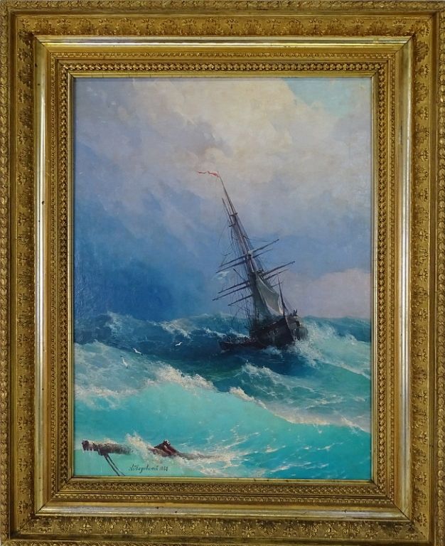 Appraisal: Ivan Konstantinovich Aivazovsky Russian School oil painting After The Storm