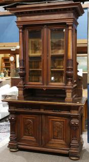 Appraisal: Continental walnut buffet executed in the Renaissance taste circa the