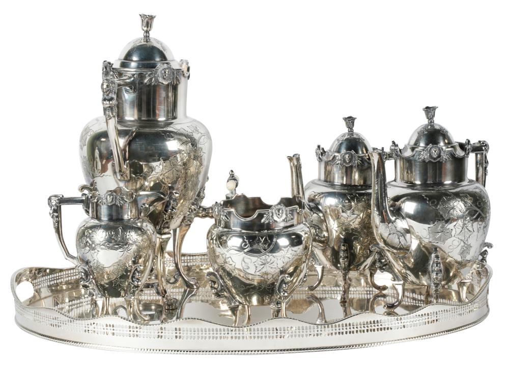 Appraisal: AMERICAN SILVER-PLATE FIVE-PIECE TEA SERVICEWilcox Silver Plate Co Meriden CT