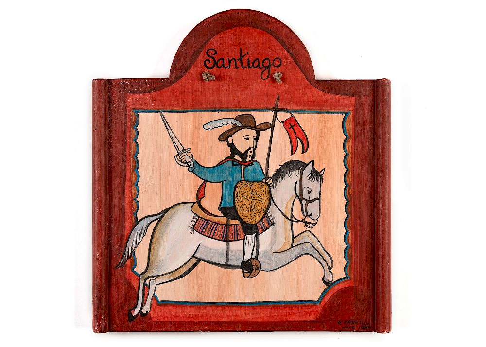 Appraisal: Charlie Carrillo Santiago Retablo Charlie Carrillo b Santiago Retablo wood