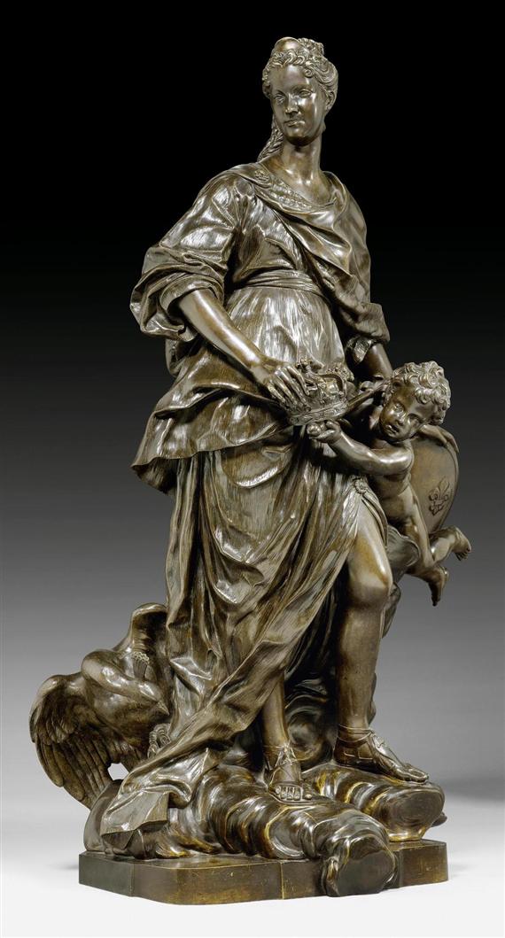 Appraisal: BRONZE FIGURE OF MARIA LESZCZYNSKA Louis XIV style after the