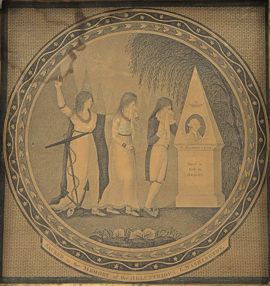 Appraisal: Framed Washington Mourning Engraving depicting the tomb of George Washington