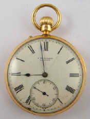 Appraisal: An carat gold open face pocket watch by J W