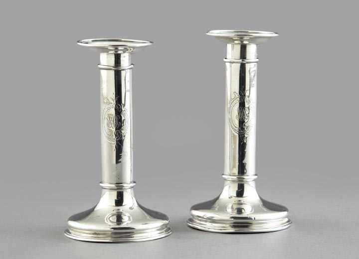 Appraisal: Pair of Tiffany and Company Sterling Silver Candlesticks first quarter