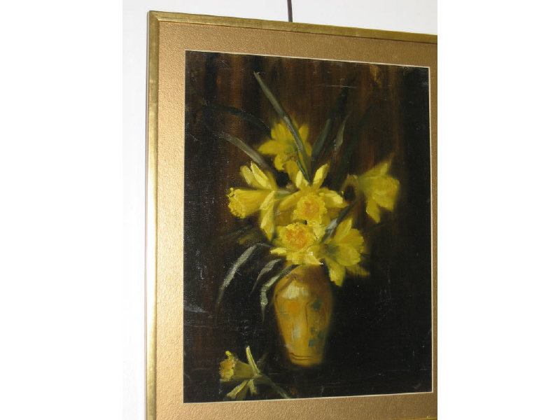 Appraisal: AMERICAN SCHOOL TH- TH CENTURY Still life of jonquils oil